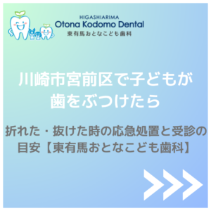 川崎市宮前区で子どもが歯をぶつけた｜折れた・抜けた時の応急処置（東有馬おとなこども歯科）